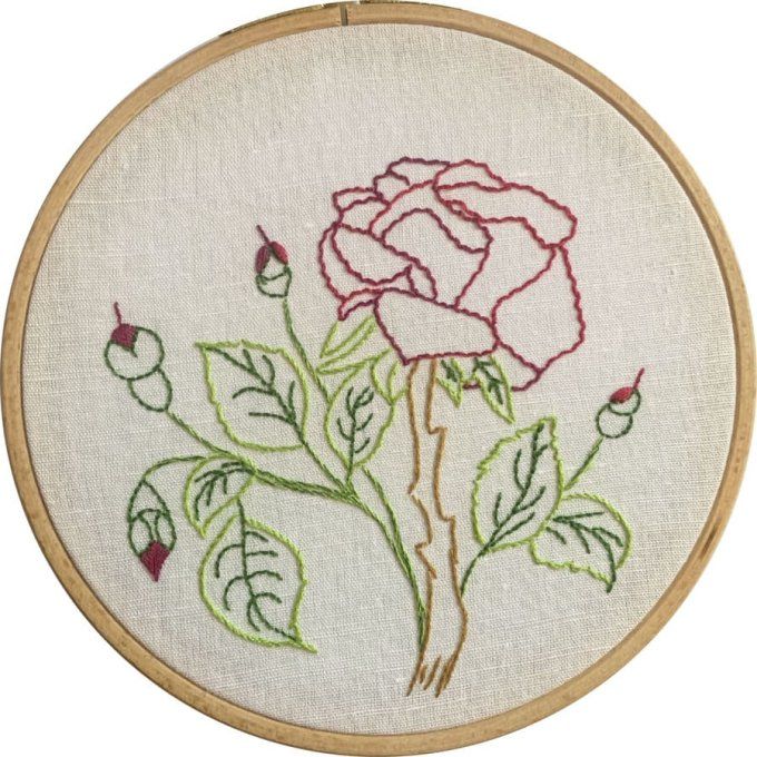 Kit de broderie traditionnelle : Ma rose d'amour de Sophie Delhomme